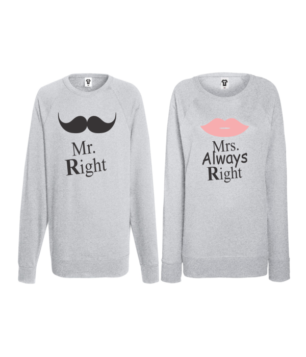 Set bluze pentru cupluri Mr Always Right Set bluze pentru cupluri Mr Always Right