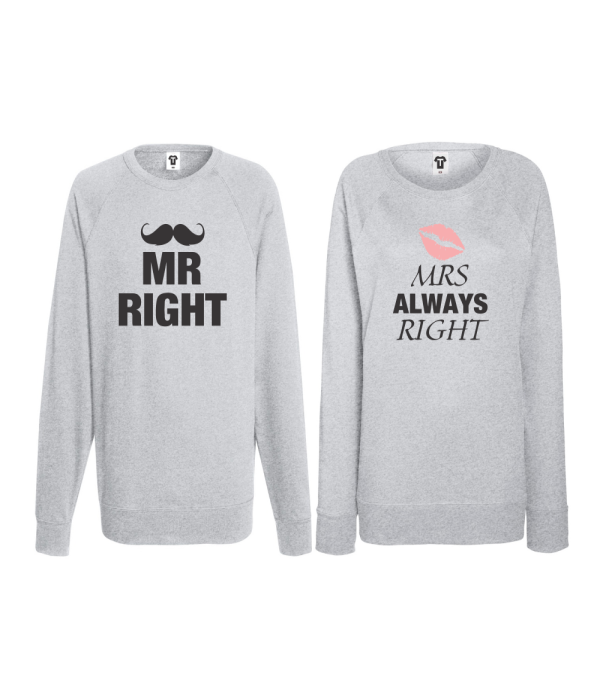 Set bluze pentru cupluri Mr Always Right Set bluze pentru cupluri Mr Always Right