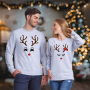 Set bluze de Craciun pentru cuplu pe gri Cute Deers