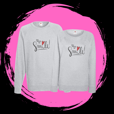 Set bluze pentru cuplu pe gri You make me smile! Set bluze pentru cuplu pe gri You make me smile!