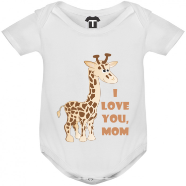 Body bebelusi I Love You Mom alb