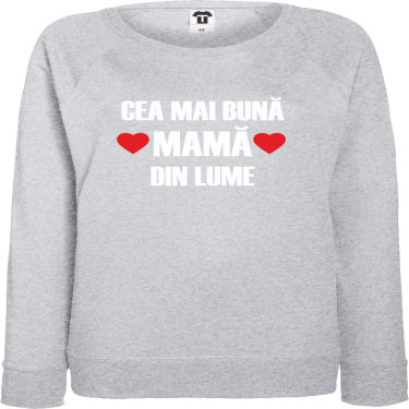 Bluza de dama gri Mom Cea mai bună mamă din lume Bluza de dama gri Mom Cea mai bună mamă din lume