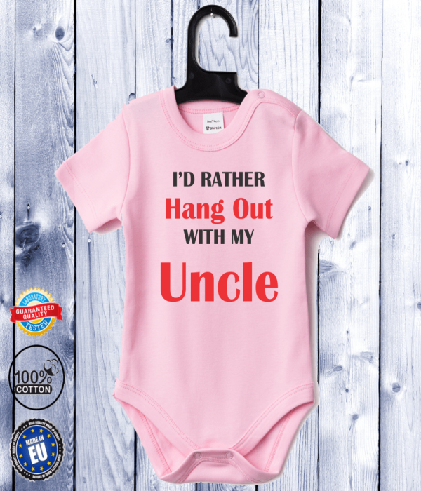 Body bebelusi cu maneca scurta roz Hang Out with my Uncle Body bebelusi cu maneca scurta roz Hang Out with my Uncle