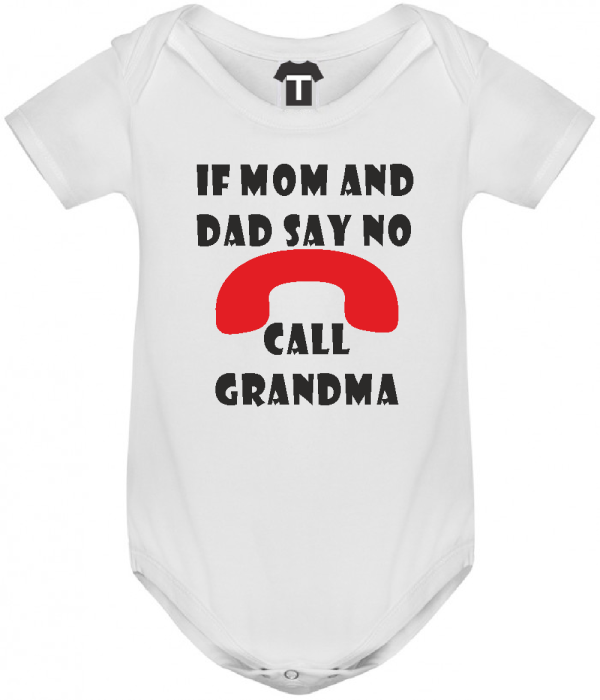 Body de bebe Call Grandma alb Body de bebe Call Grandma alb