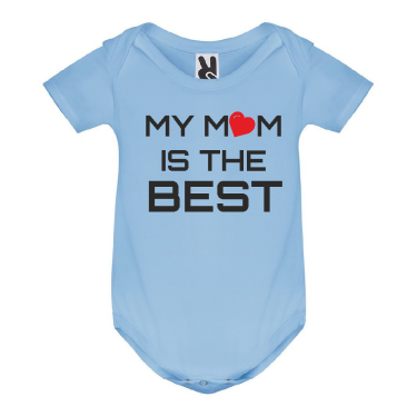 Body de bebe My Mom is The Best albastru Body de bebe My Mom is The Best albastru