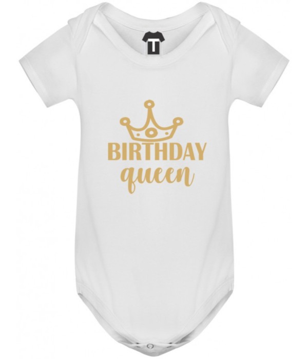 Body bebelusi Birthday Queen alb Body bebelusi Birthday Queen alb