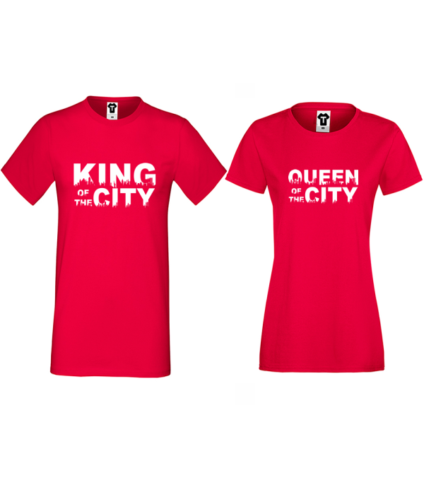 Tricouri pentru cupluri King Queen of the city