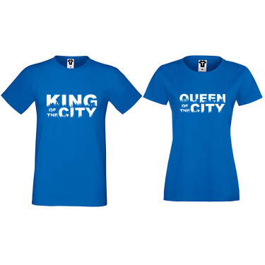 Tricouri pentru cupluri King Queen of the city Tricouri pentru cupluri King Queen of the city