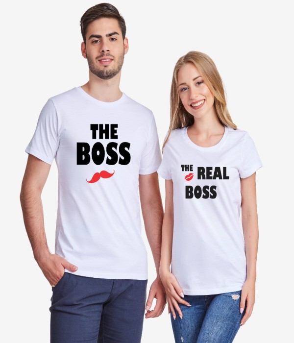 Tricouri pentru cuplu The Real Boss Kiss