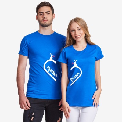 Tricouri pentru cuplu Together Forever Bunny albastru Tricouri pentru cuplu Together Forever Bunny albastru