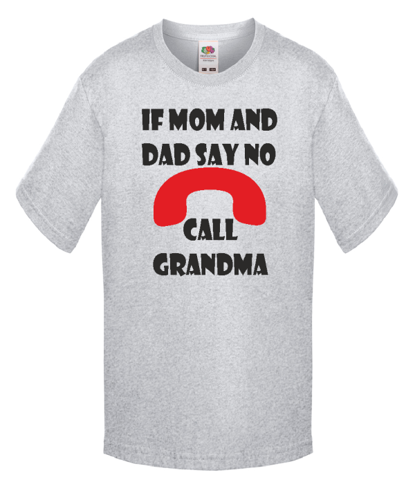 Tricou de copii Call Grandma gri Tricou de copii Call Grandma gri