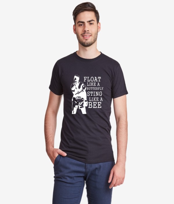Tricou de barbat Float like a butterfly Sting like a bee - Muhammad Ali negru