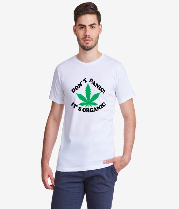 Tricou de barbat pe alb sau pe negru Don't panic It's organic
