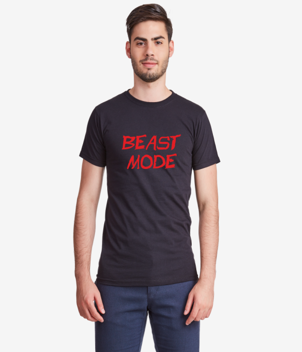 Tricou de barbat pe negru Beast Mode
