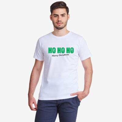Tricou de barbat pe alb sau negru HO-HO-HO Merry Christmas