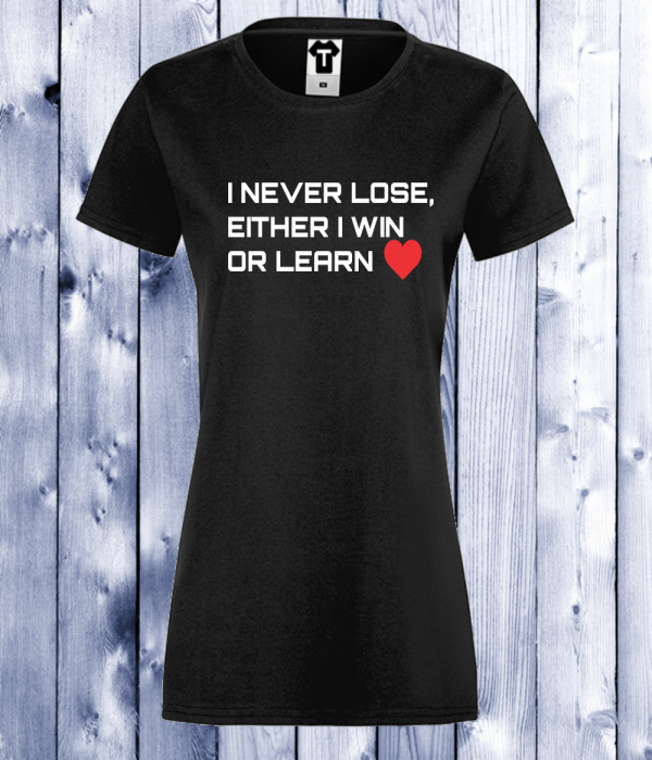 Tricou de dama negru Win or Learn