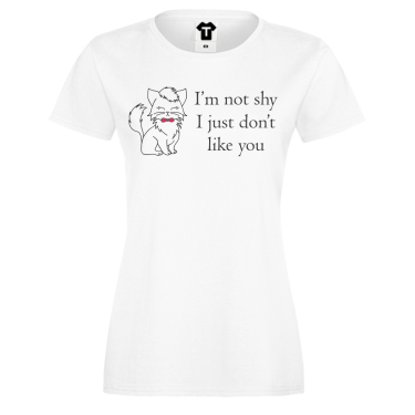 Tricou de dama negru I am not Shy 2