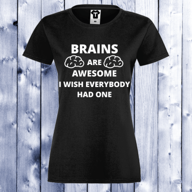 Tricou de dama negru Brains