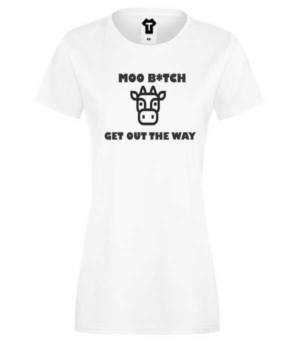 Tricou de dama alb Moo Bitch Tricou de dama alb Moo Bitch