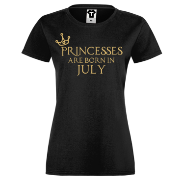 Tricou de dama negru Princesses Are Born In July Tricou de dama negru Princesses Are Born In July