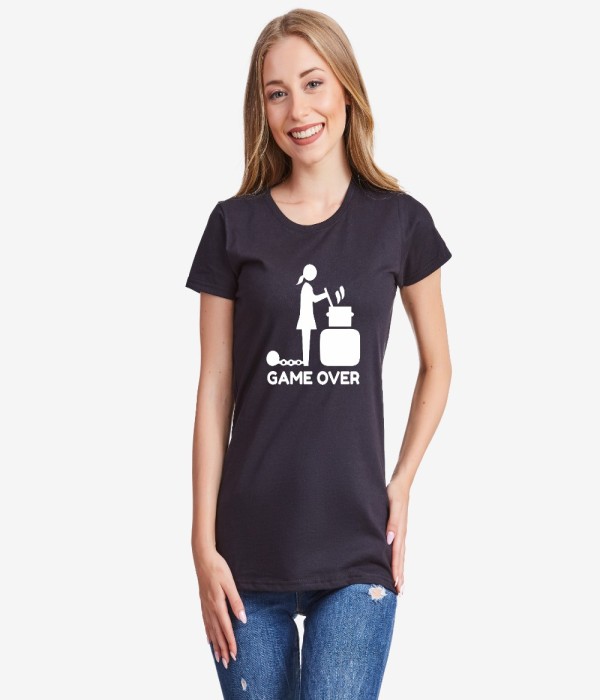 Tricou de dama Game Over negru Tricou de dama Game Over negru