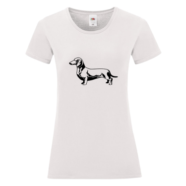 Tricpu de femei pe alb sau pe negru Dachshund
