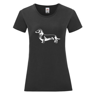 Tricpu de femei pe alb sau pe negru Dachshund Tricpu de femei pe alb sau pe negru Dachshund