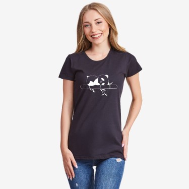 Tricou de dama pe negru sau pe rosu Sleeping Panda 2 Tricou de dama pe negru sau pe rosu Sleeping Panda 2