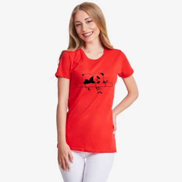 Tricou de dama pe negru sau pe rosu Sleeping Panda 2