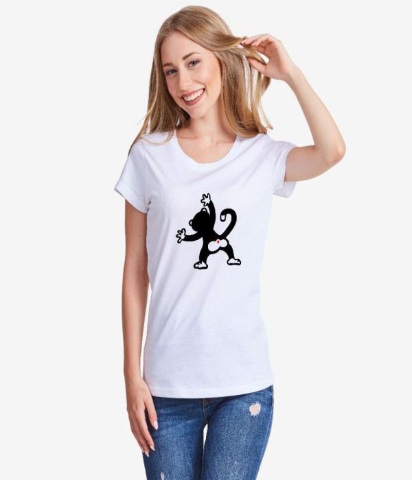 Tricou de dama pe alb sau pe negru Monkey Tricou de dama pe alb sau pe negru Monkey
