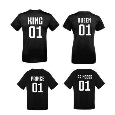 Set-uri de tricouri pentru familie pe alb sau pe negru King 01, Queen 01, Prince 01 si Princess 01 Set-uri de tricouri pentru familie pe alb sau pe negru King 01, Queen 01, Prince 01 si Princess 01