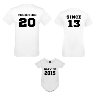 Set produse pe alb sau pe negru Together Since and Born in 