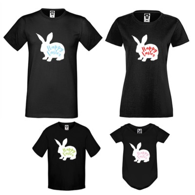 Set pentru familie pe alb sau negru Happy Easter Family Set pentru familie pe alb sau negru Happy Easter Family
