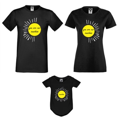 Set pentru familie pe alb sau negru You are our baby sunshine Set pentru familie pe alb sau negru You are our baby sunshine