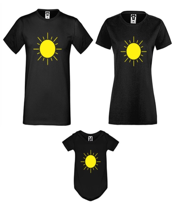Set pentru familie pe alb sau negru Sun Family Set pentru familie pe alb sau negru Sun Family
