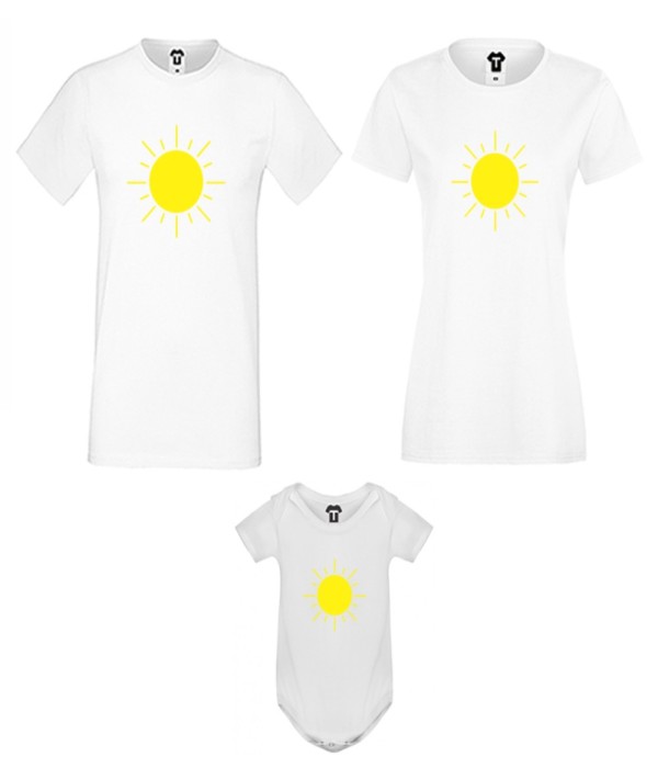 Set pentru familie pe alb sau negru Sun Family Set pentru familie pe alb sau negru Sun Family