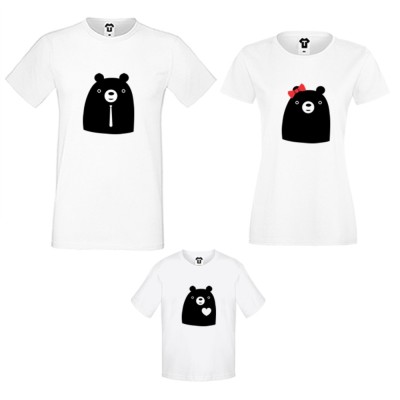 Set tricouri pentru familie pe alb sau negru Big Bears Set tricouri pentru familie pe alb sau negru Big Bears