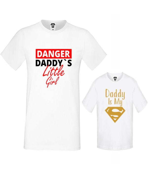 Set tricouri tata si copil pe alb sau negruDaddy's little girl