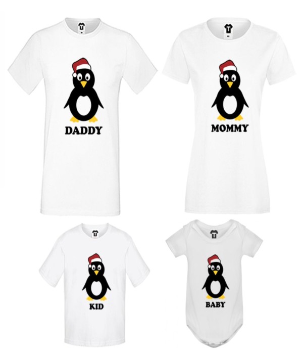Set pentru familie pe alb Penguin Family Set pentru familie pe alb Penguin Family