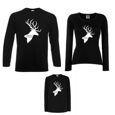 Set tricouri de familie cu maneca lunga si body pe alb sau negru Christmas is Coming