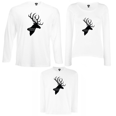 Set tricouri de familie cu maneca lunga si body pe alb sau negru Christmas is Coming