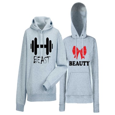 Hanorace pentru Cupluri Beast and Beauty 