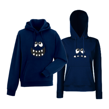 Set hanorace pentru cupluri albastru inchis Smile Set hanorace pentru cupluri albastru inchis Smile