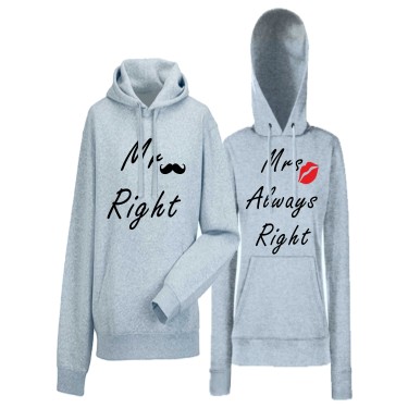 Hanorace pentru Cupluri Mr Mrs Always Right 