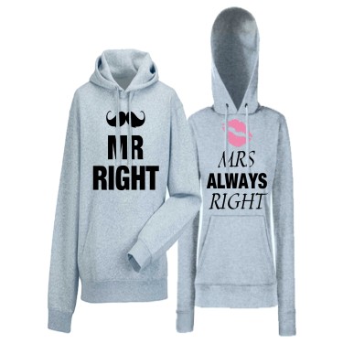 Hanorace pentru Cupluri Mr Mrs Always Right 2 Hanorace pentru Cupluri Mr Mrs Always Right 2