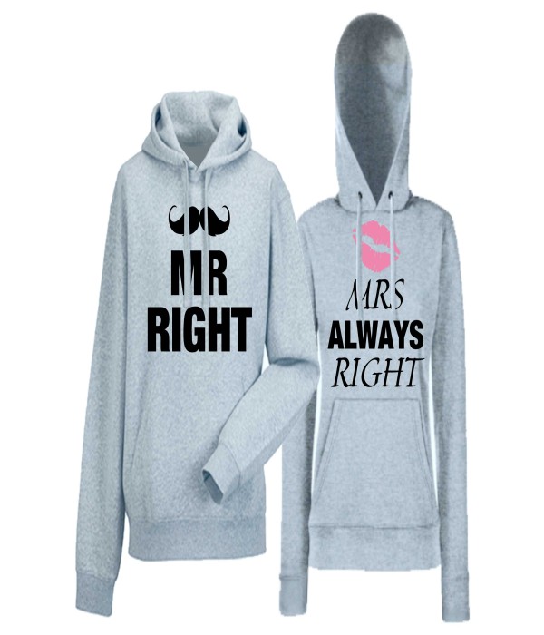 Hanorace pentru Cupluri Mr Mrs Always Right 2 