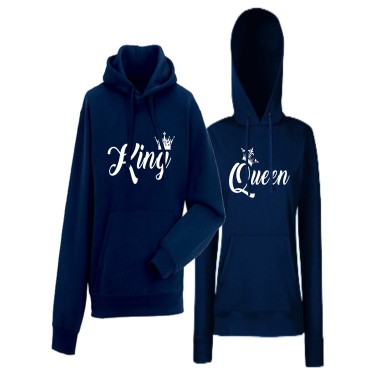 Hanorace pentru Cupluri King and Queen navy Hanorace pentru Cupluri King and Queen navy