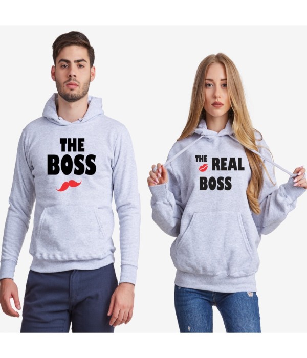 Hanorace pentru Cupluri The Real Boss Kiss