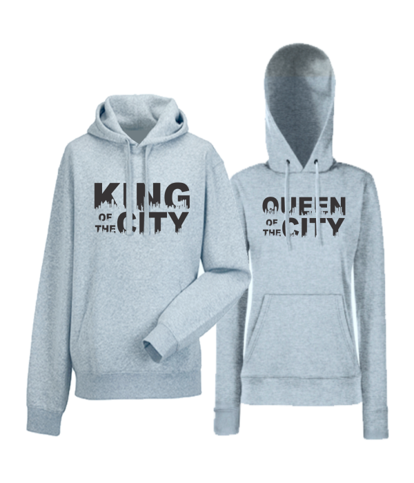 Hanorace pentru Cupluri King Queen of the city Hanorace pentru Cupluri King Queen of the city