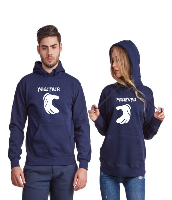 Hanorace pentru cuplu Together Forever Hands 2019 albastru inchis Hanorace pentru cuplu Together Forever Hands 2019 albastru inchis